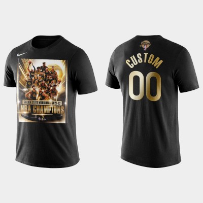 Golden State Warriors Custom Men's Nike Black 2021 22 NBA Finals Champions T Shirt